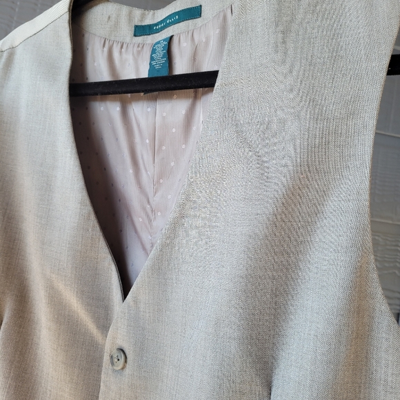 Perry Ellis Vest XL Slate Gray Grey Solid Wedding Formal Elegant - Picture 8 of 13
